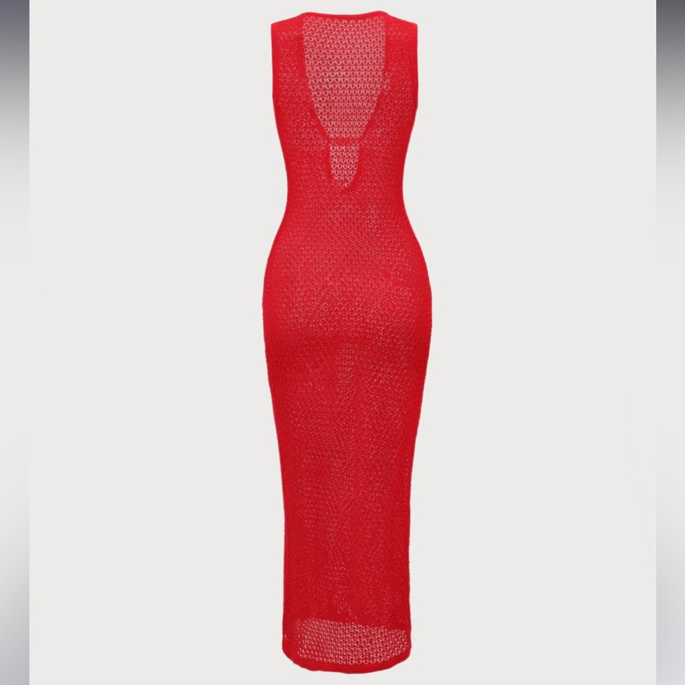 Berlook Red Knit Beach Cover-Up - Picture 7 of 9